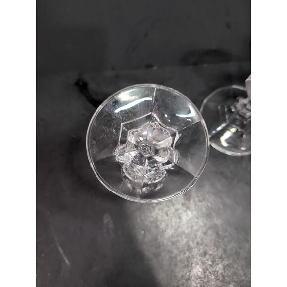 Clear Vintage Candle Holder Set, Glass, Tablescape, Vintage Home Decor, Pair - Picture 7 of 9